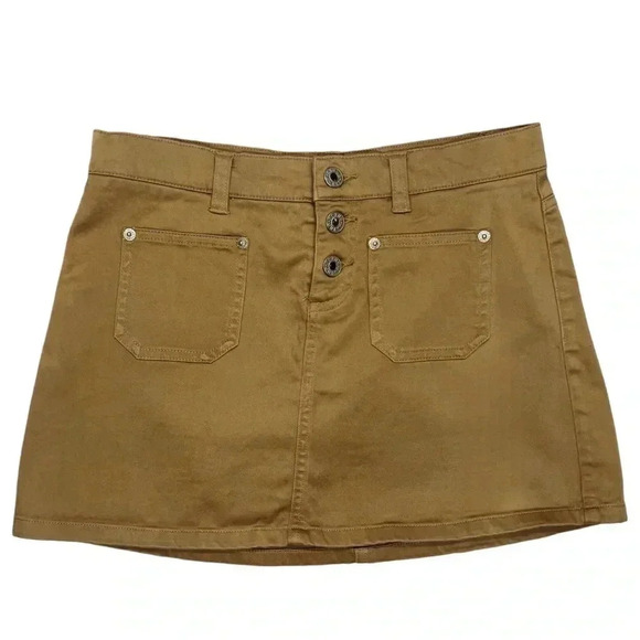 {Guess} Vintage Khaki Cargo Style Button Fly Micro Mini Skirt - Picture 1 of 4